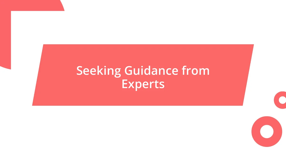 Seeking Guidance from Experts